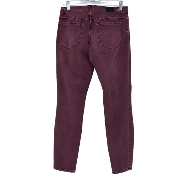 BDG faded distressed burgundy mid rise twig ankle jeans, 29 - Picture 2 of 14